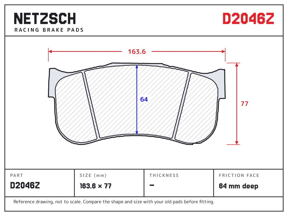 NETZSCH D2046Z brake pad drawing