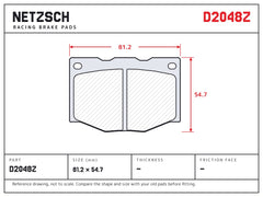 NETZSCH D2048Z brake pad drawing