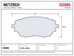 NETZSCH D2065 brake pad drawing