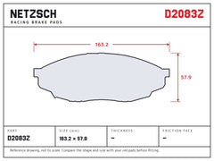 NETZSCH D2083Z brake pad drawing