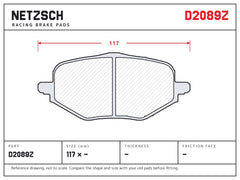 NETZSCH D2089Z brake pad drawing