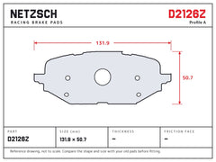 NETZSCH D2126Z brake pad drawing