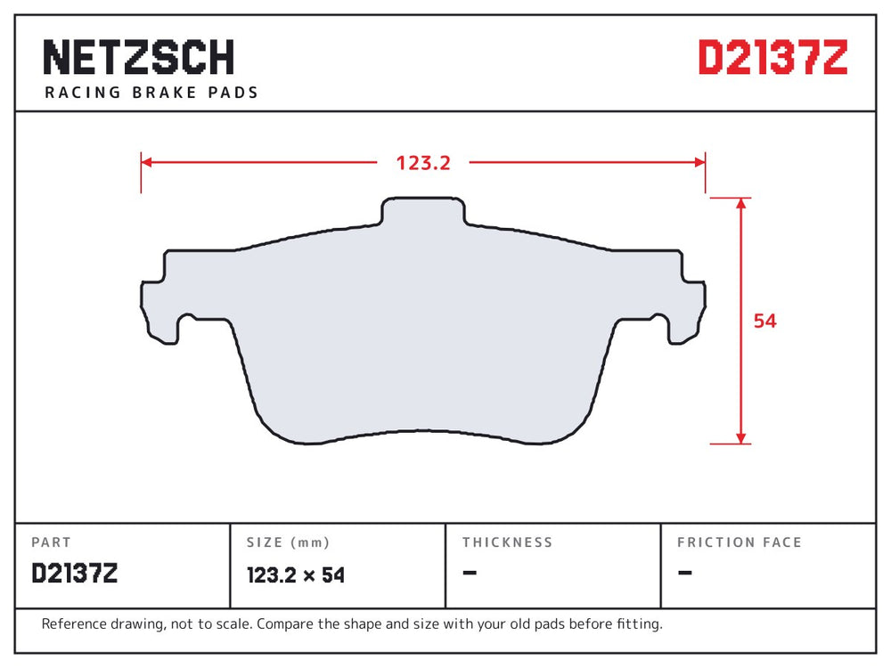 NETZSCH D2137Z brake pad drawing