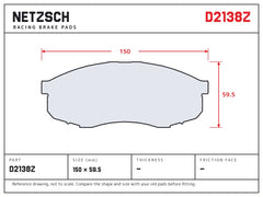 NETZSCH D2138Z brake pad drawing