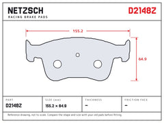 NETZSCH D2148Z brake pad drawing