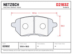 NETZSCH D2163Z brake pad drawing
