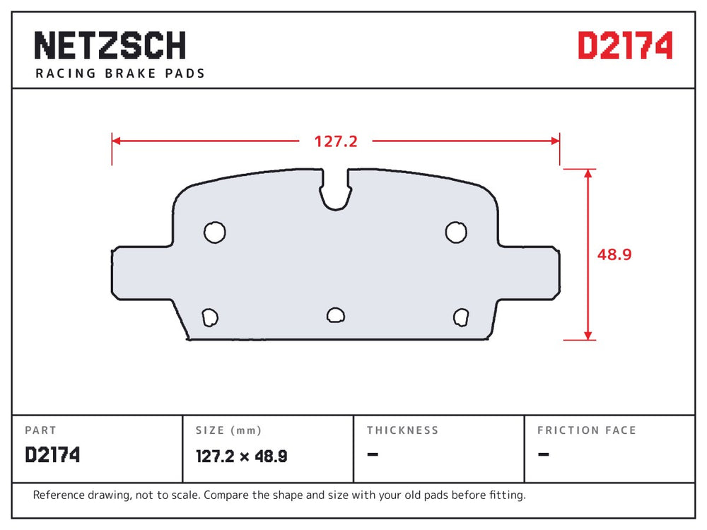 NETZSCH D2174 brake pad drawing