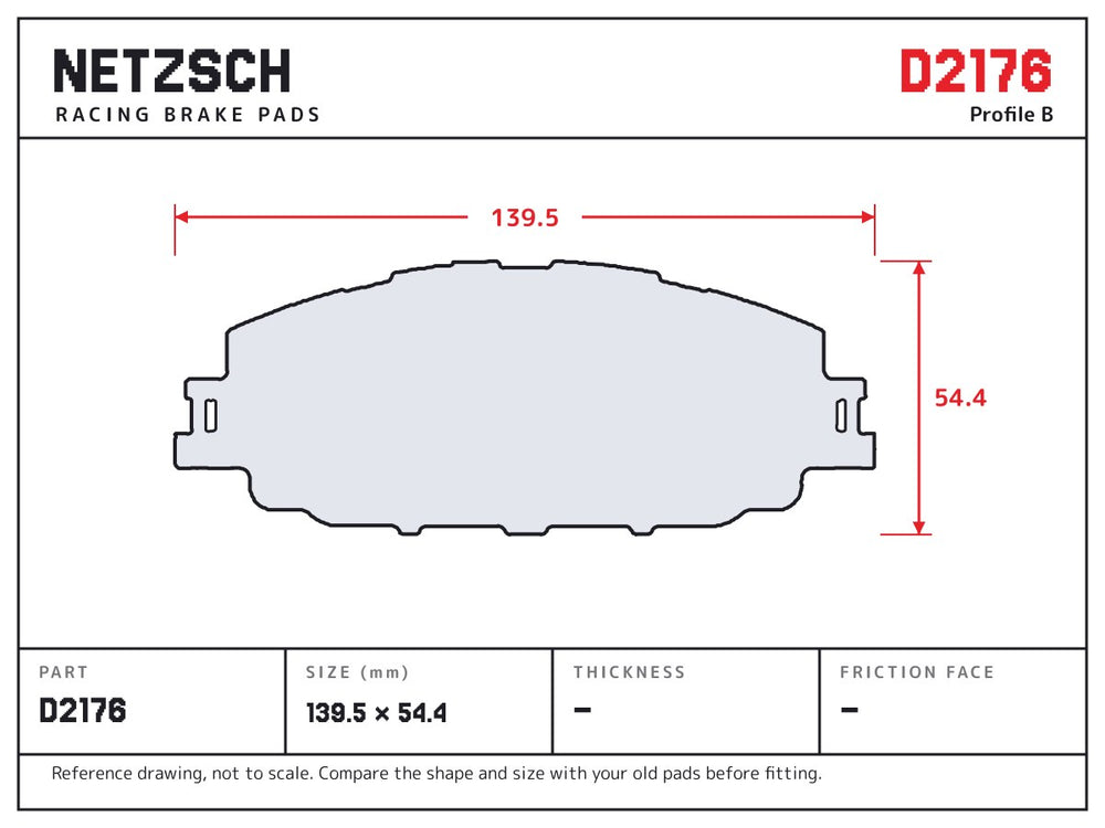 NETZSCH D2176 brake pad drawing