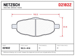 NETZSCH D2182Z brake pad drawing