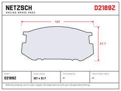 NETZSCH D2189Z brake pad drawing