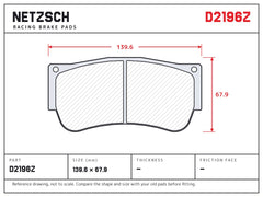 NETZSCH D2196Z brake pad drawing