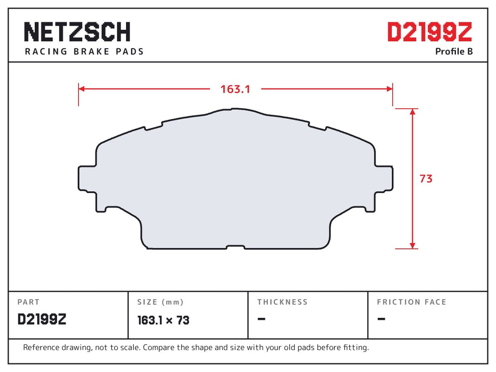NETZSCH D2199Z brake pad drawing