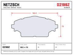 NETZSCH D2199Z brake pad drawing