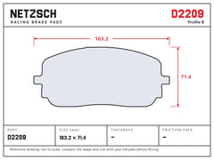 NETZSCH D2209 brake pad drawing
