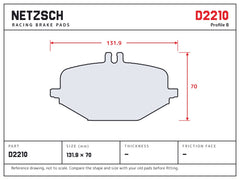 NETZSCH D2210 brake pad drawing