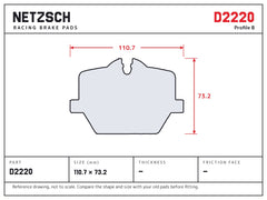 NETZSCH D2220 brake pad drawing