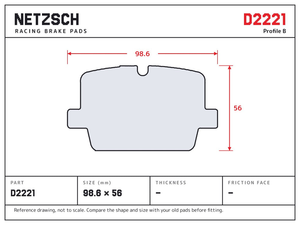 NETZSCH D2221 brake pad drawing
