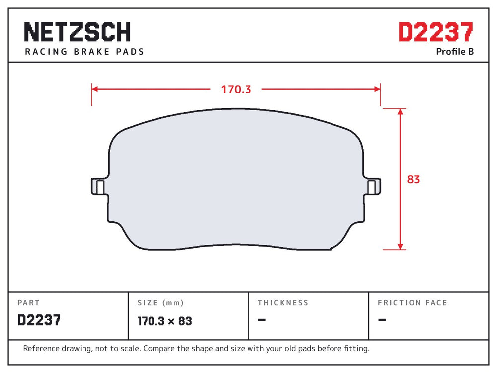NETZSCH D2237 brake pad drawing