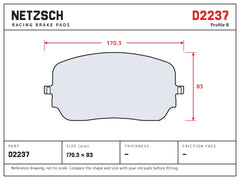 NETZSCH D2237 brake pad drawing