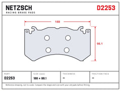 NETZSCH D2253 brake pad drawing