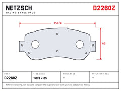 NETZSCH D2260Z brake pad drawing