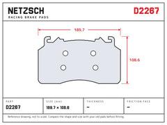 NETZSCH D2267 brake pad drawing