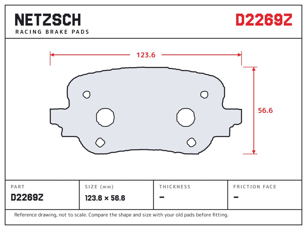 NETZSCH D2269Z brake pad drawing