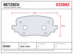 NETZSCH D2269Z brake pad drawing