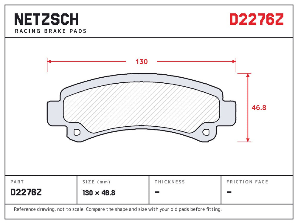 NETZSCH D2276Z brake pad drawing