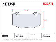 NETZSCH D2277Z brake pad drawing