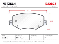 NETZSCH D2287Z brake pad drawing