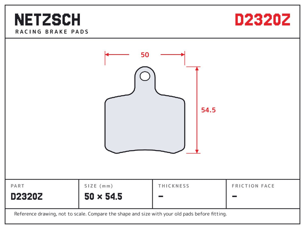 NETZSCH D2320Z brake pad drawing