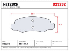 NETZSCH D2323Z brake pad drawing