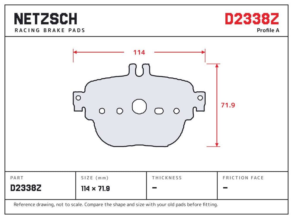 NETZSCH D2338Z brake pad drawing