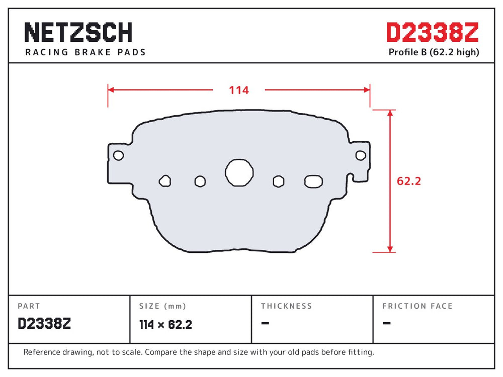 NETZSCH D2338Z brake pad drawing
