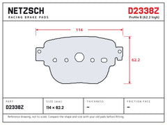 NETZSCH D2338Z brake pad drawing