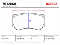 NETZSCH D2339Z brake pad drawing