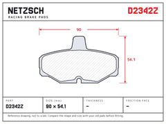 NETZSCH D2342Z brake pad drawing