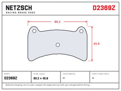 NETZSCH D2369Z brake pad drawing