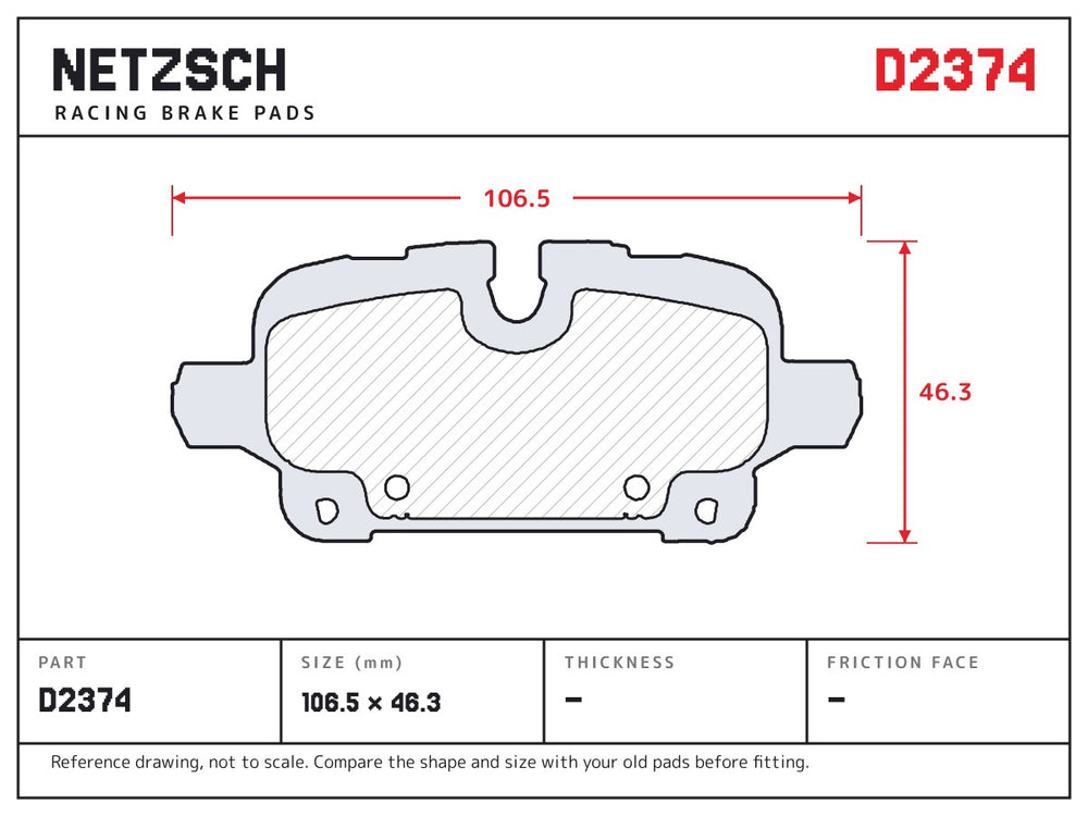 NETZSCH D2374 brake pad drawing