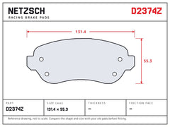 NETZSCH D2374Z brake pad drawing