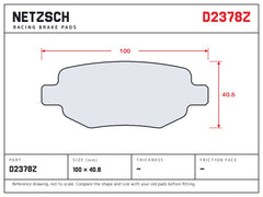 NETZSCH D2378Z brake pad drawing