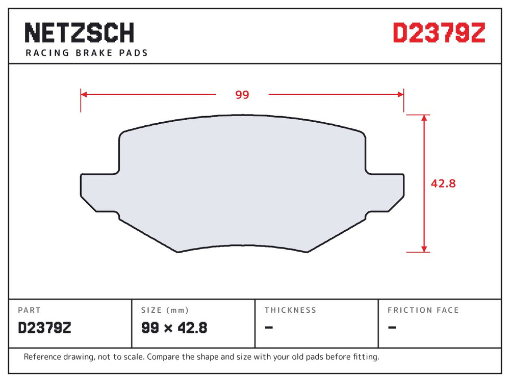 NETZSCH D2379Z brake pad drawing