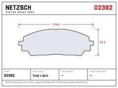 NETZSCH D2392 brake pad drawing