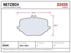NETZSCH D2425 brake pad drawing