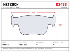 NETZSCH D2433 brake pad drawing