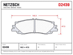 NETZSCH D2439 brake pad drawing