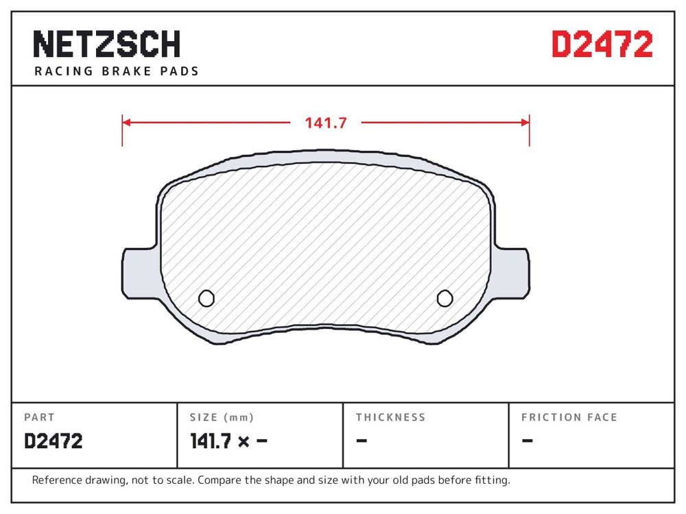 NETZSCH D2472 brake pad drawing