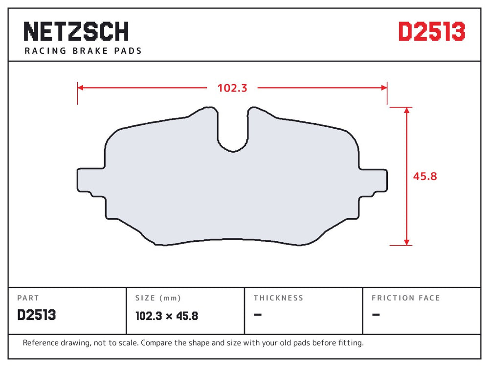 NETZSCH D2513 brake pad drawing