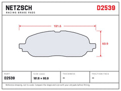 NETZSCH D2539 brake pad drawing